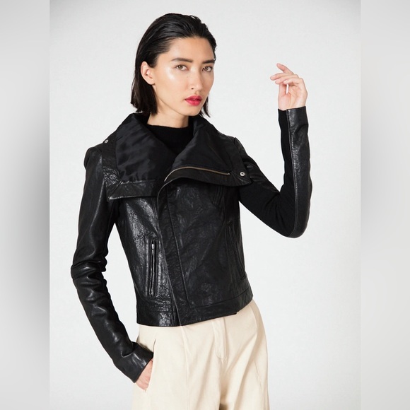 Veda taupe leather jacket Size S - Picture 4 of 5